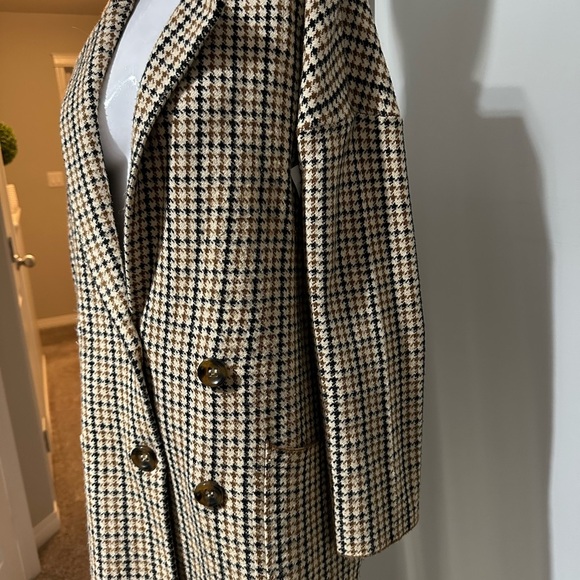 Zara Plaid Blazer Oversized Woolen Jacket - Picture 7 of 8